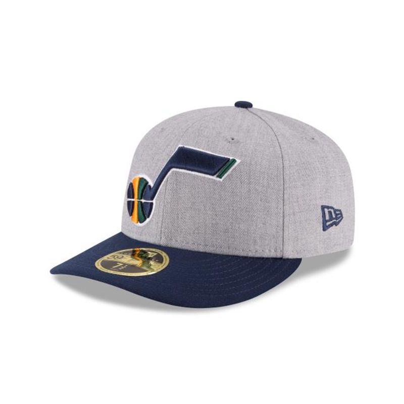 NBA Utah Jazz Heather Low Profile 59Fifty Fitted (EJA4097) - Grey New Era Caps